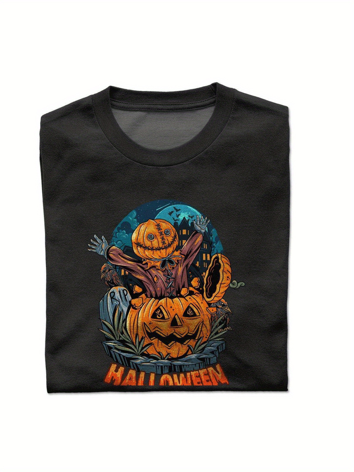 Dongdumaoyi S-3Xl Men Round Collar Graphics White Black Cotton T Shirts 180G Short Sleeve Adult Halloween 66e8