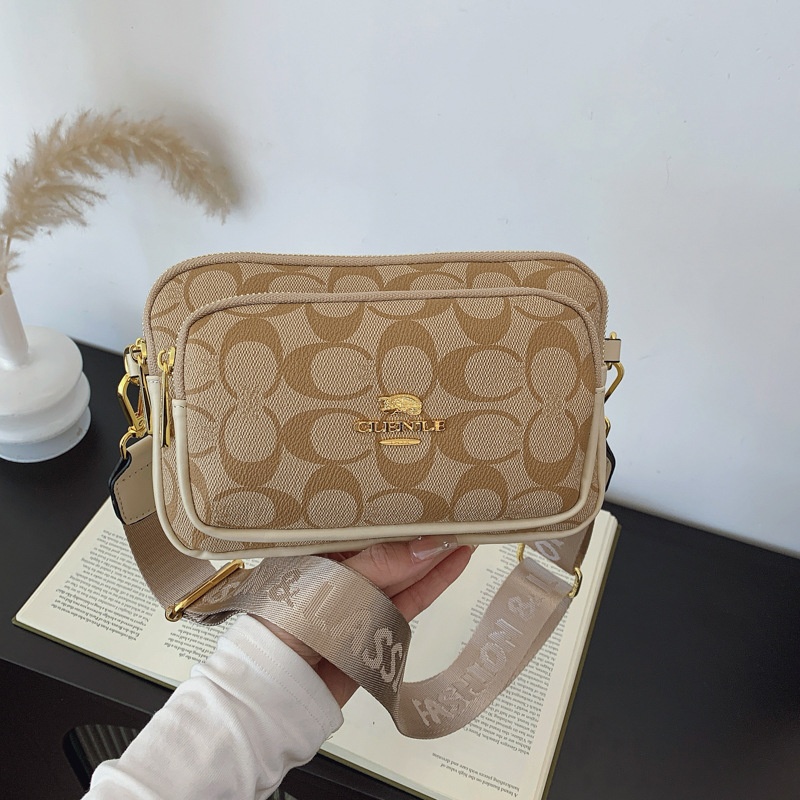 2025 free shipping women's designer luxury fashion versatile shoulder bag niche crossbody bag black brown