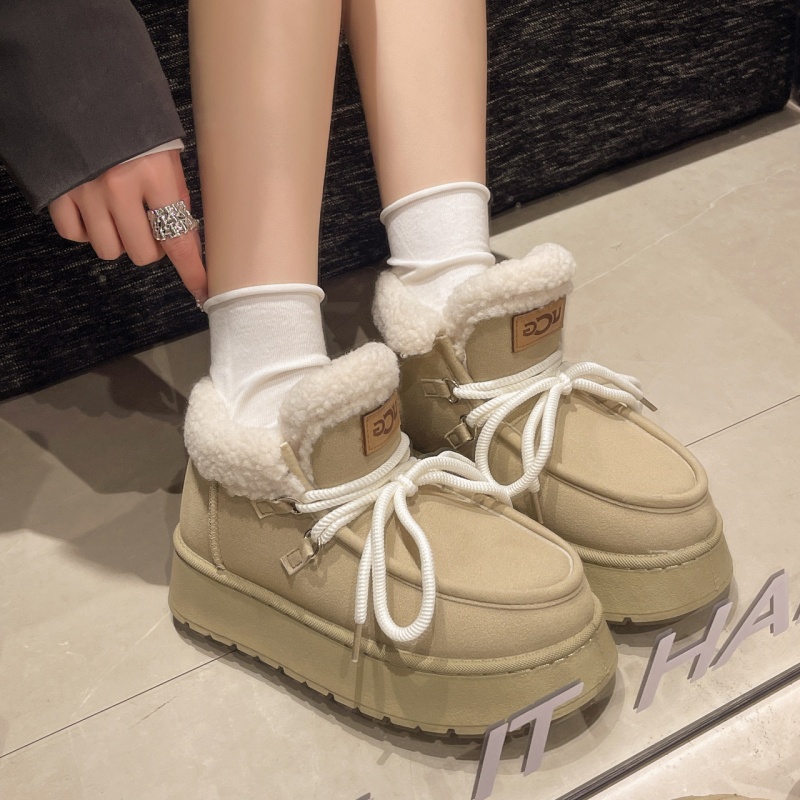 2025 free shipping designer autumn and winter warm and plush thick snow boots for women, new thick soled height increasing casual women's boots k