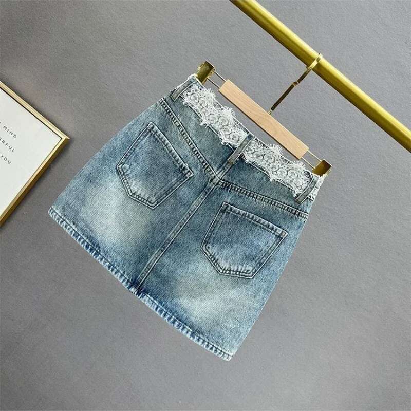 Tight Rhinestone Jeans Skirts for Women Aesthetic High Quality Clothing Trend 2025 Streetwear Cheap Vintage Woman Denim Skirt