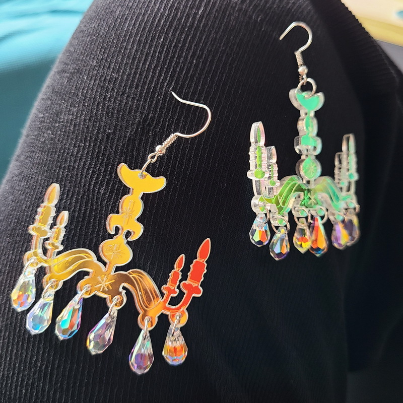 Women's Earrings 4PCS/LOT Acrylic Illusory Color Geometric Long Drop Earrings for Womens Trendy Jewelry Fashion Accessories