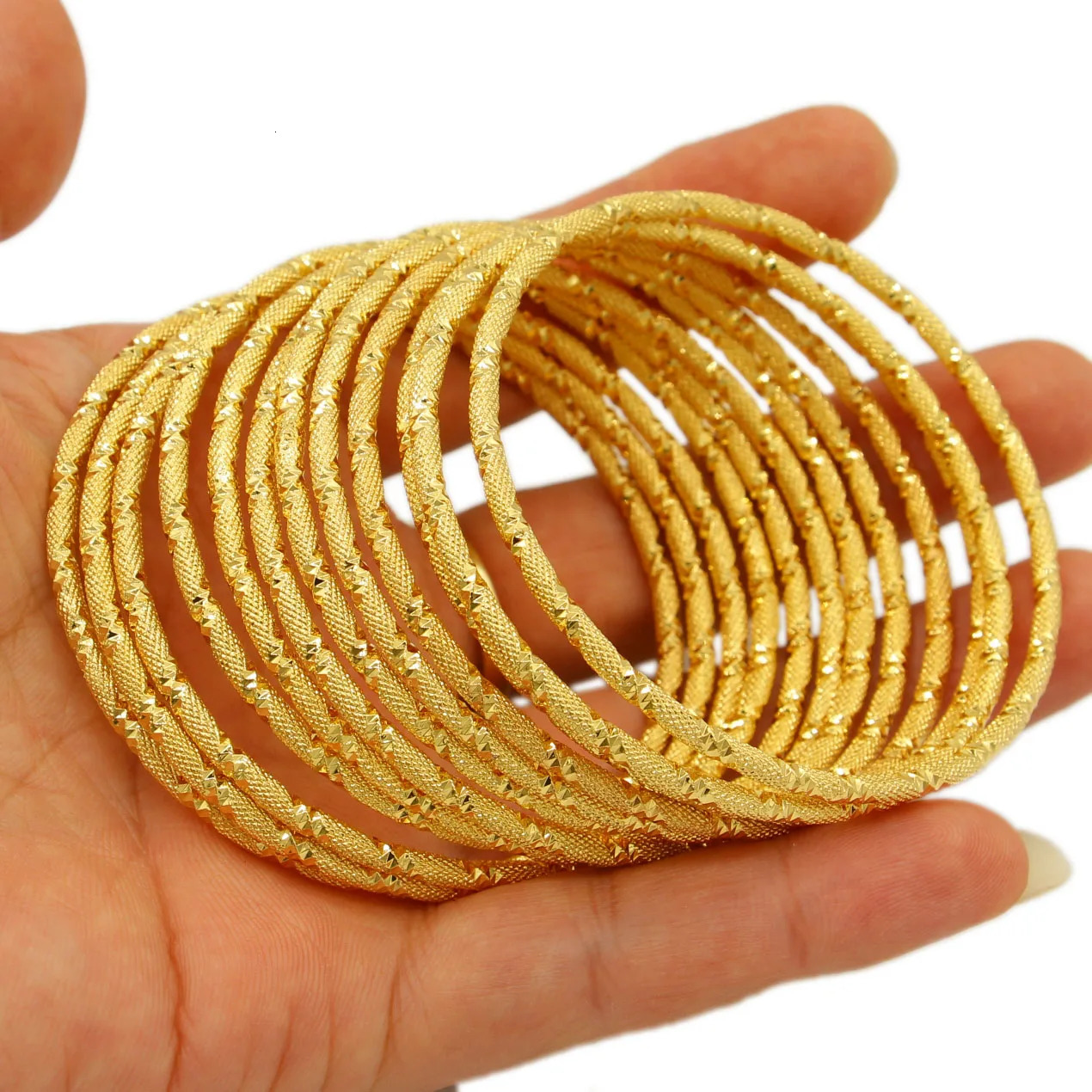 Adixyn Gold Plated Bangle for women men African Dubai Bracelet Wedding Hawaiian Jewelry 250616