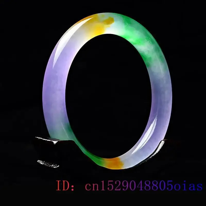 Colour Jade Bangle Bracelet Natural Jewelry Fashion Charm Tricolor Chinese Amulet Jadeite Carved Gifts 250616