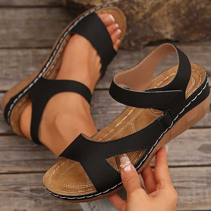 Womens Sandals 2025 Summer Sandals Women Heels Sandalias De Mujer Casual Wedges Footwear Summer Shoes Woman Soft Heeled Sandals Z250617