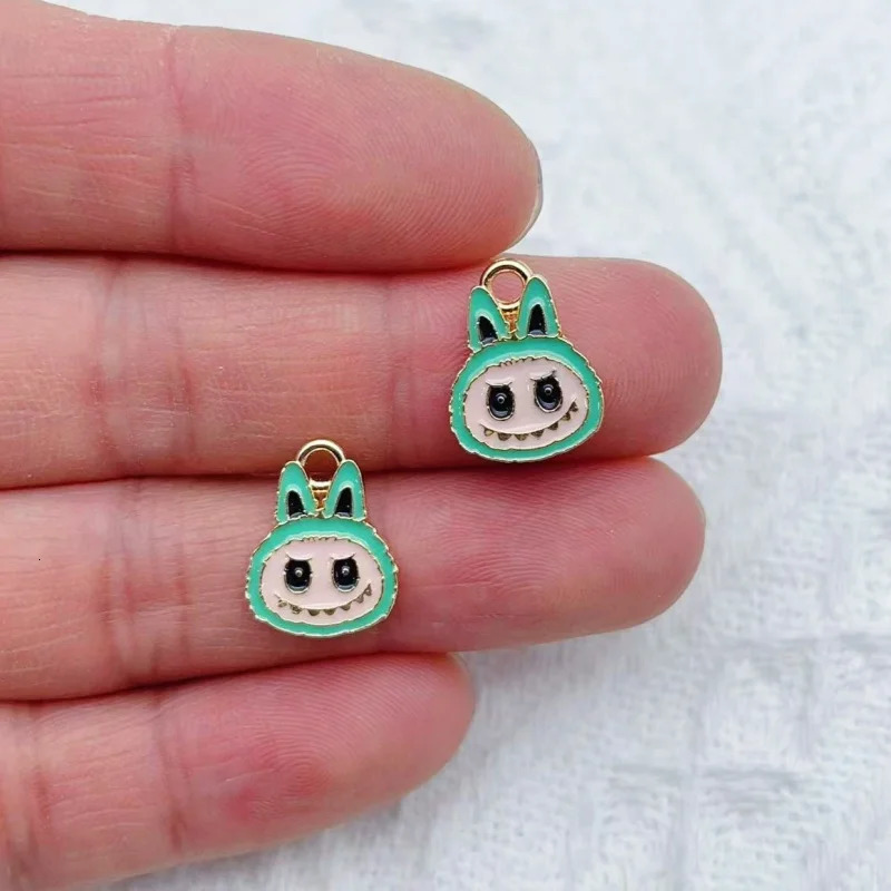 12 pieces of alloy animal rabbit jewelry cartoon pendant DIY earrings necklace jewelry making crafts accessories 250609