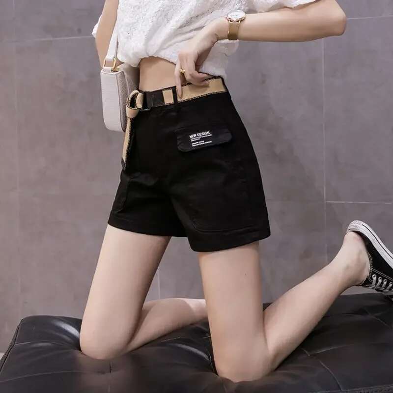 High Waist Shorts for Women Korean Style Cotton Short Pants Woman Design Trend 2025 Fashion Clothing XL Outfits Youthful Jorts