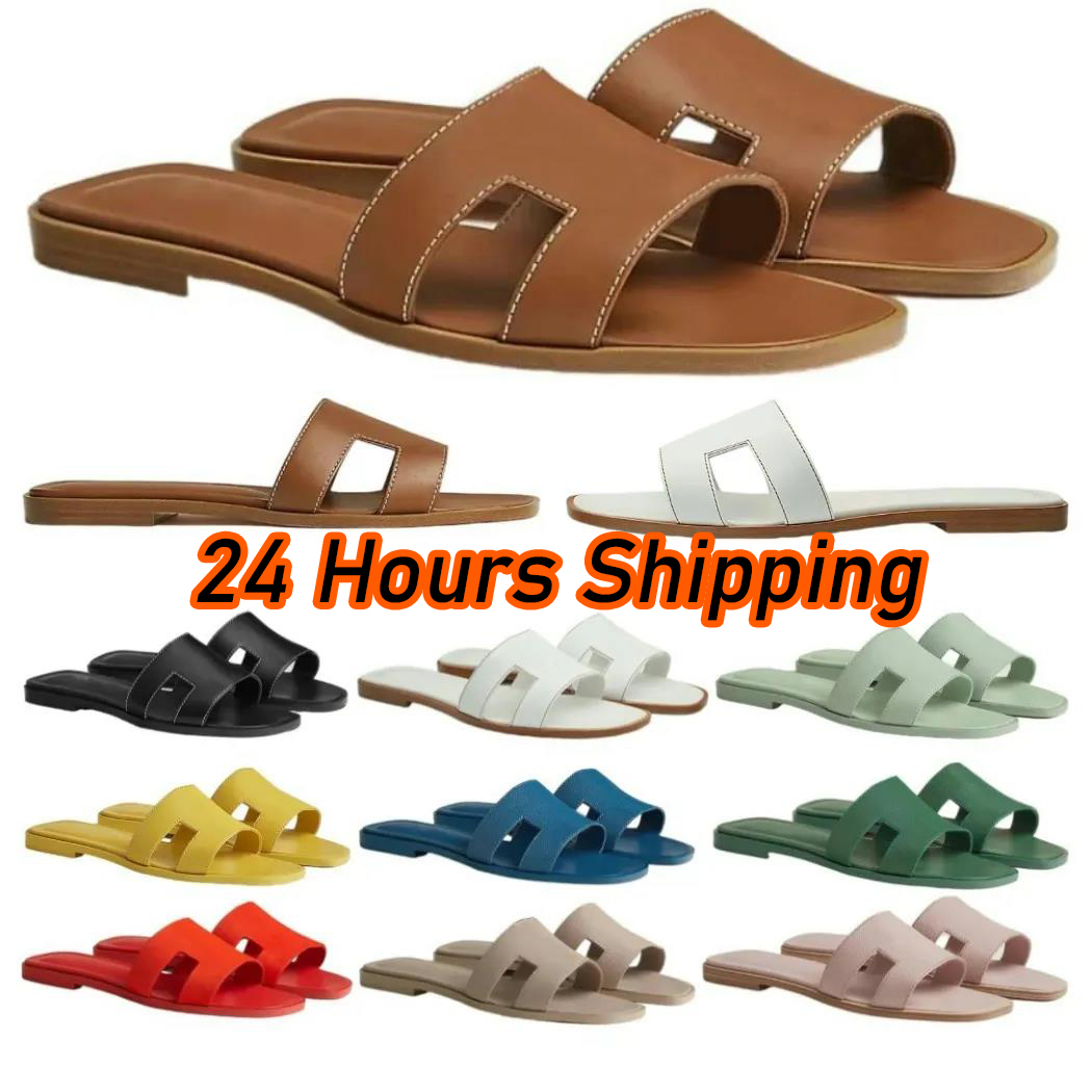 womens designer slippers flat slides summer beach sandals women slide white black brown leather sandal