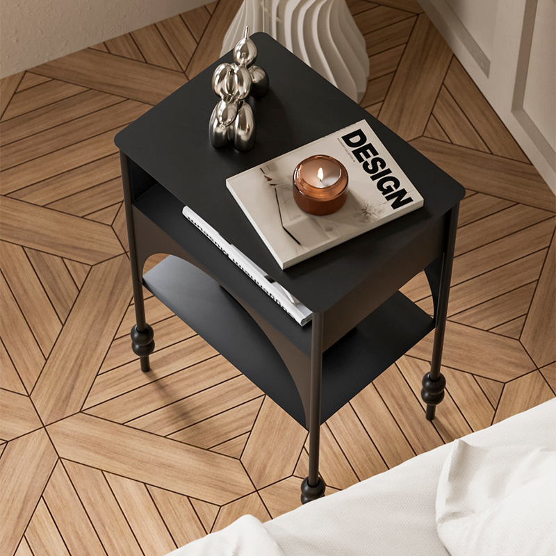 B6174 Bedroom bedside table small apartment sofa side a few new simple black narrow side cabinet