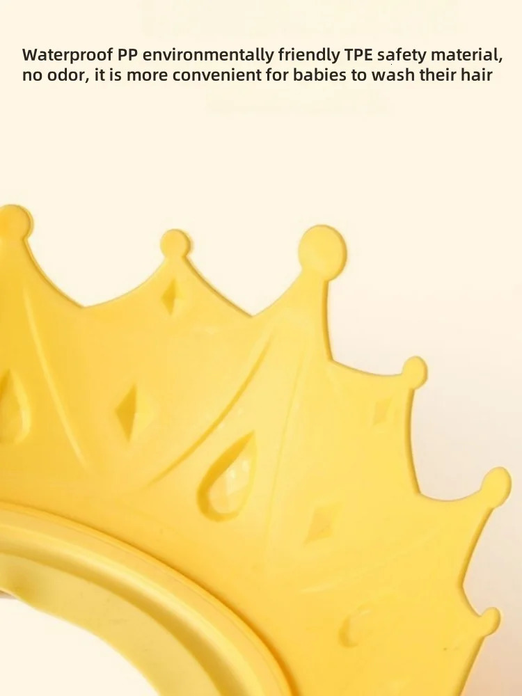 Kids Shower Cap Sun Hat for Eye and Ear Protection Suitable for Children 0-9 Years Old Cute Crown Shape Makes Baby Bath 250617