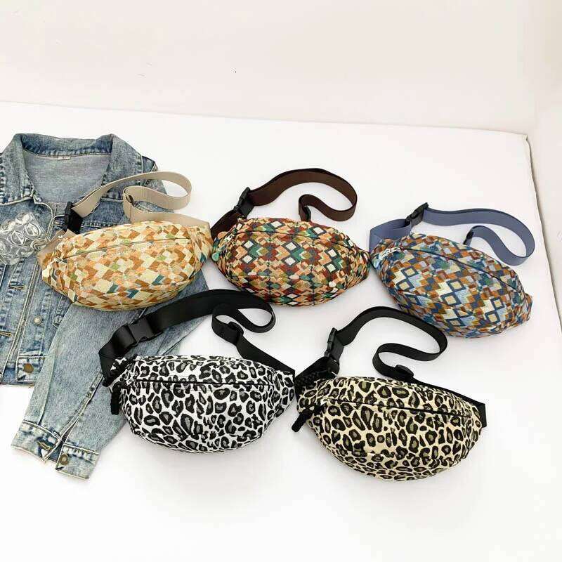 Leopard print Women Canvas Fanny Pack Chest Fashion Shoulder Crossbody Bags High quality Waist Belt Bag bag