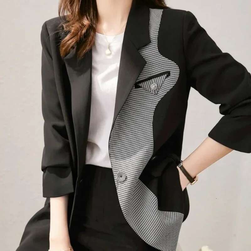Coats for Women Splicing Outerwears Loose Korean Fashion Blazer Woman Popular Clothes In Promotion Style Fall 2025 New On Jacket