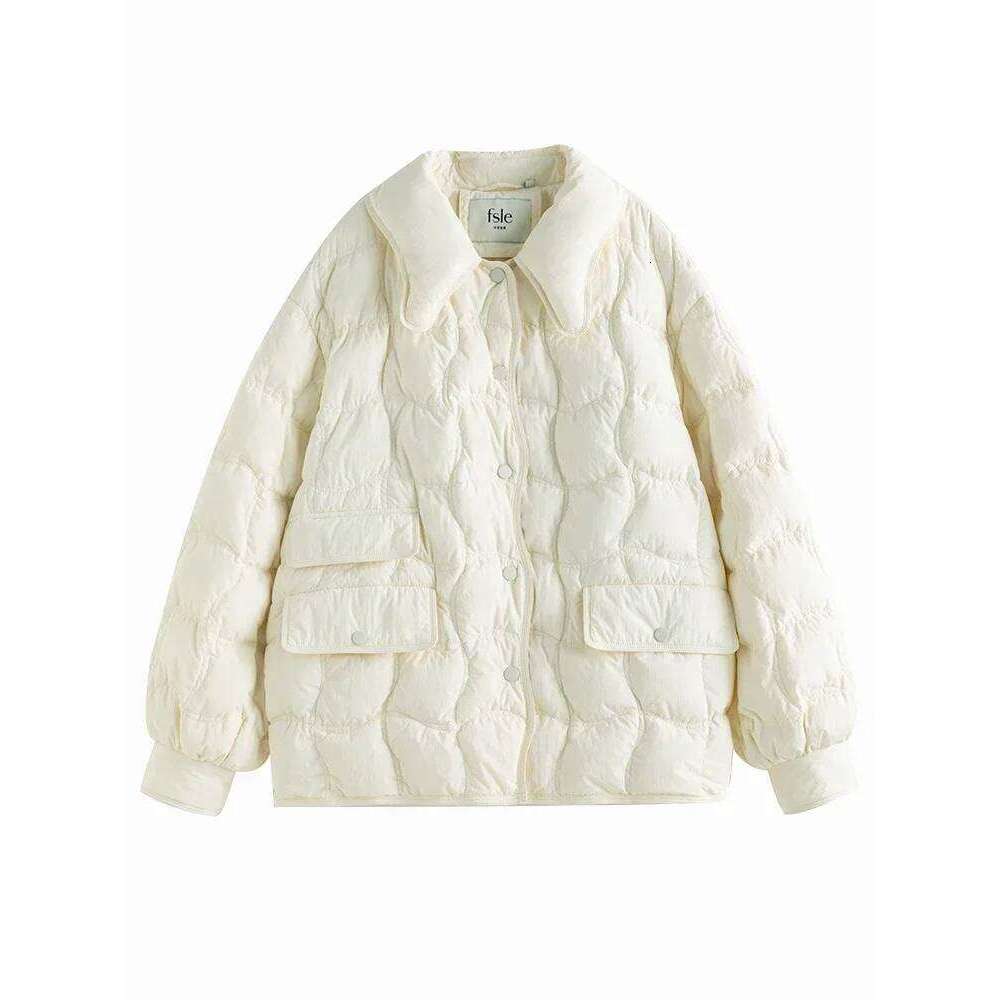 FSLE Butterfly Collar Short Loose Jacket Women Winter 2022 New Casual 90% Down Filling Female Lightweight Jackets