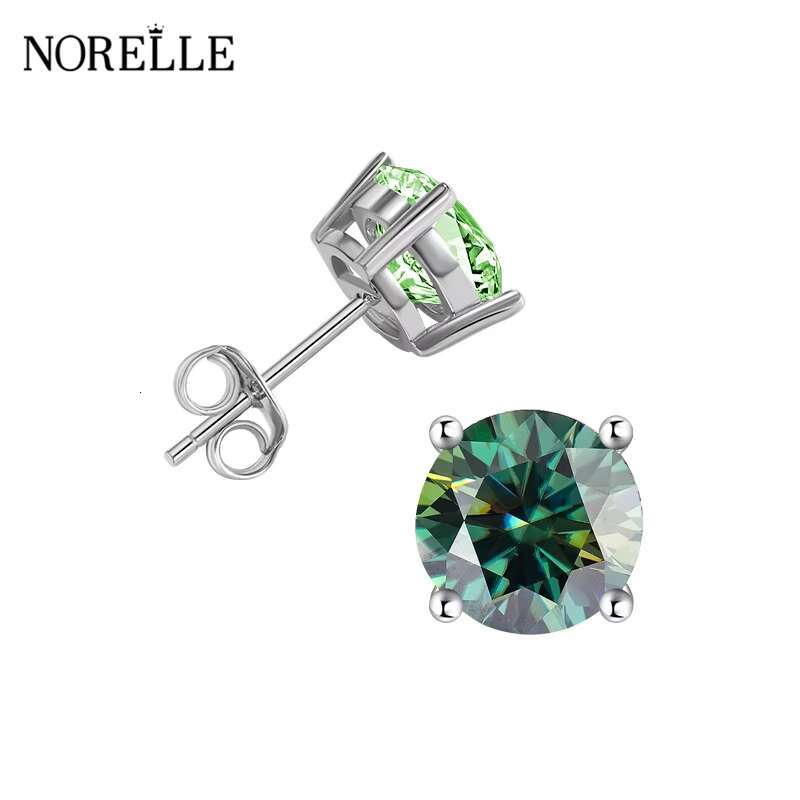 High Quality Color 0.3cT-2Ct Moissanite Earring Classic Four Claw Diamond 925 Sterling Silver Stud Earring Platinum Gold Plated