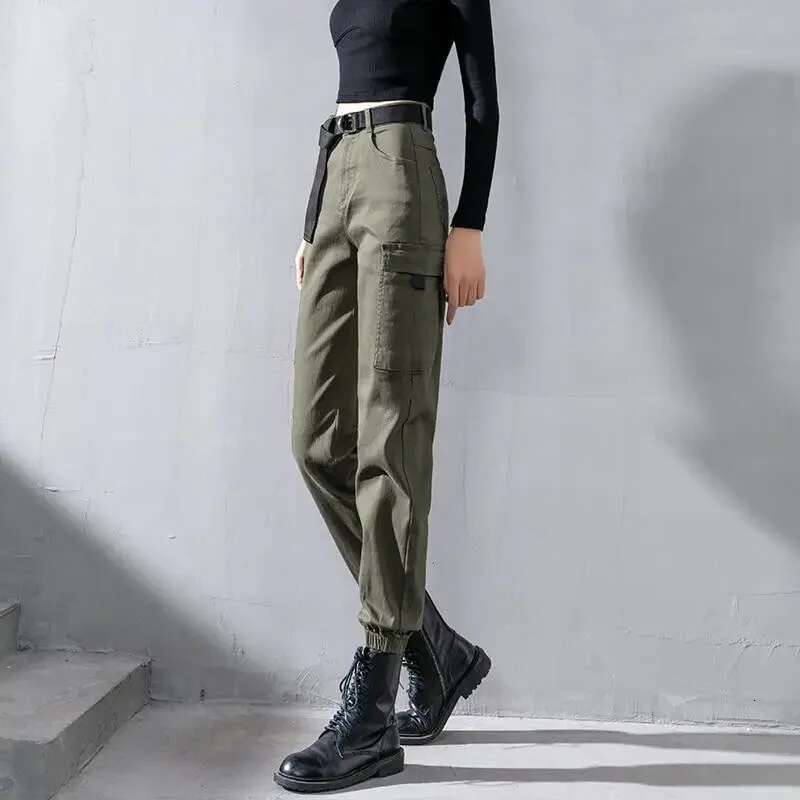 Baggy Korean Fashion Pants for Women Casual Loose Harajuku Trends 2025 Y2k Streetwear Cotton Slacks Original 90s Woman Trousers