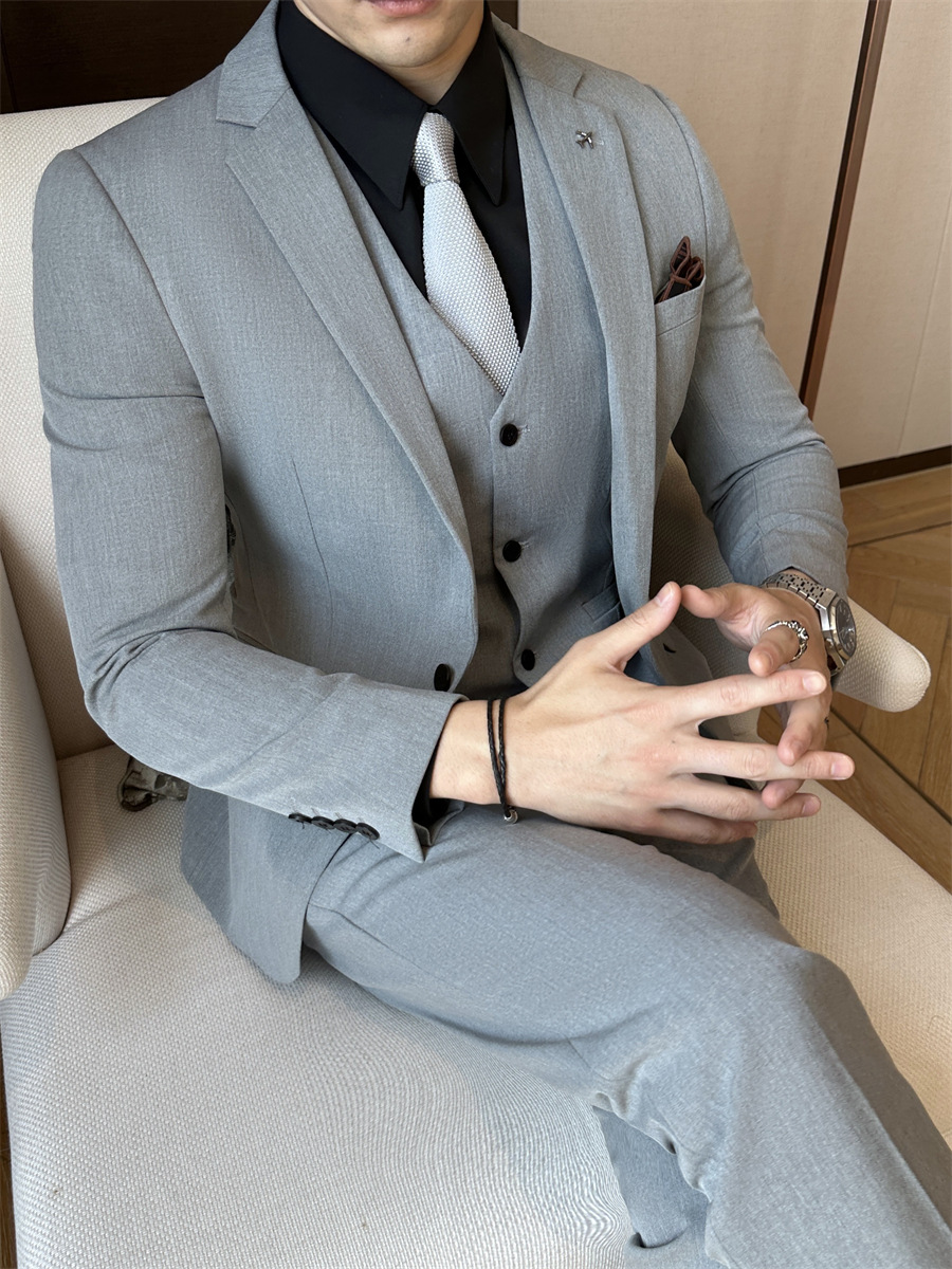 H747Suit set men's full set of groom suits British style best man clothes business formal wear