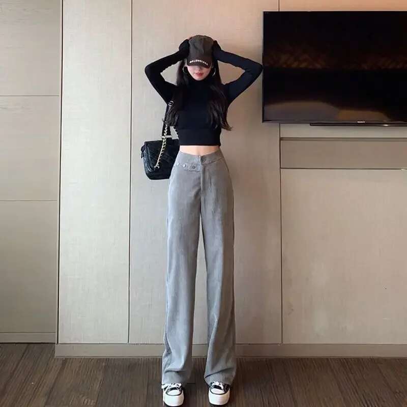 Aesthetic Pants for Women Loose Woman Trousers Autumn Baggy Harajuku Comfortable Stretch 90s All Medium Vintage High Quality G