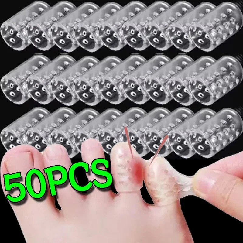 50PCS Transparent Breathable Toe Covers Silicone Prevents Blisters Toes Tube Elasticity Anti-Friction Foot Care Toes Protectors 250613