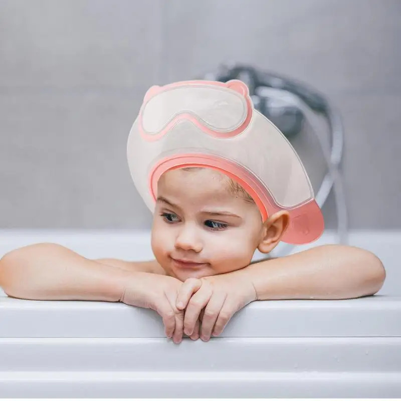Bath Visor For Toddler Waterproof Adjustable Kids Shower Cap Bathing Accessories For Girls Boys Shampoo Hair Washing 250617