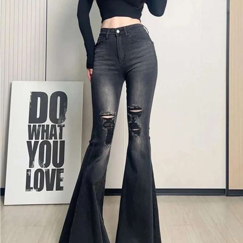 Womens Jeans High Waist Slim Fit Female Cowboy Pants Fitted Wholesale 2000s Y2k Unique 2025 Fashion Japanese Trend 90s Trousers