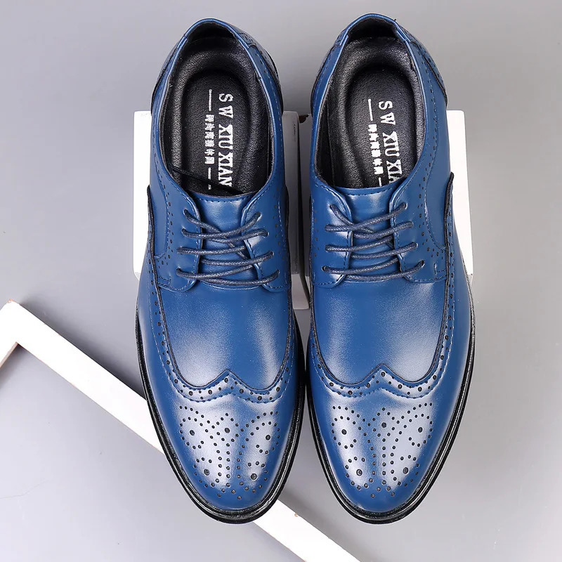 Mens Oxford Shoes Genuine Calfskin Leather Brogue Dress Shoes Classic Business Formal Shoes Man Handcrafted 250613