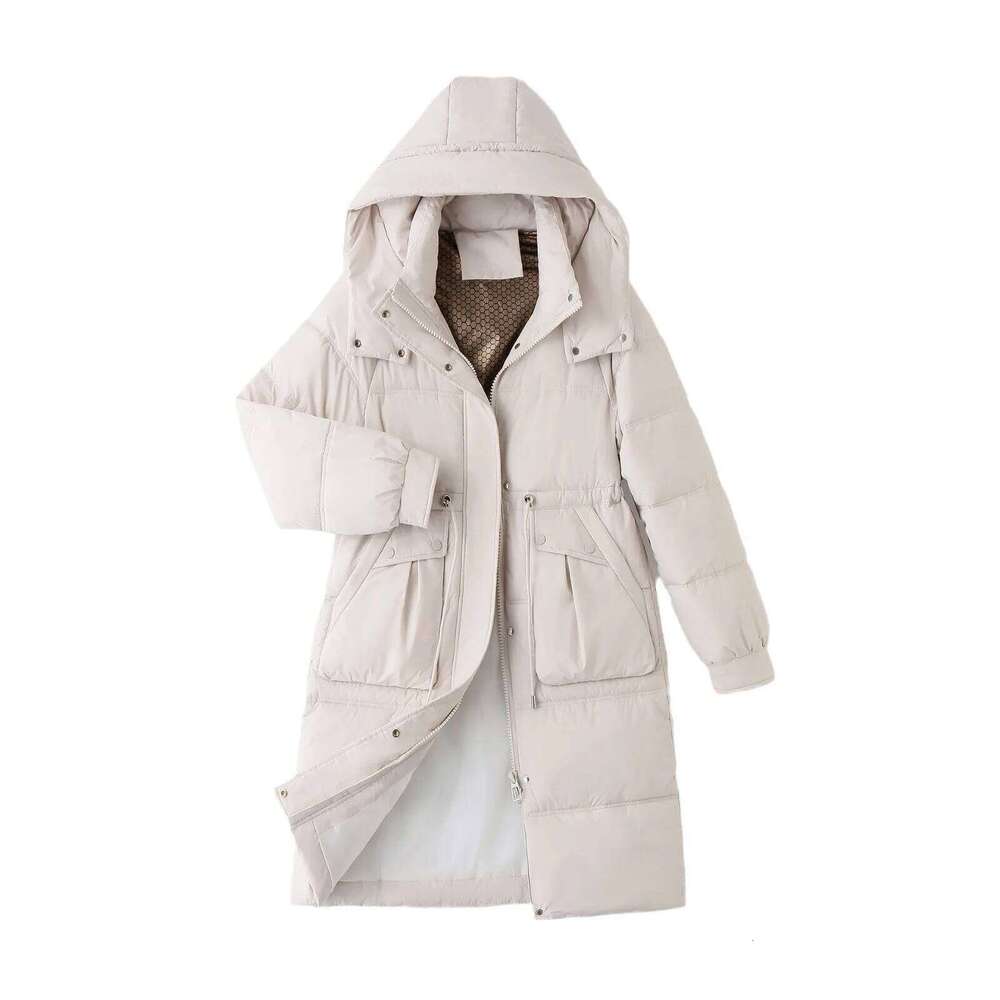 Russian Women's Long Cotton 2024 New Winter Women Casual Hooded Parkas Female 2 Pocket Demi-season Jacket Coats