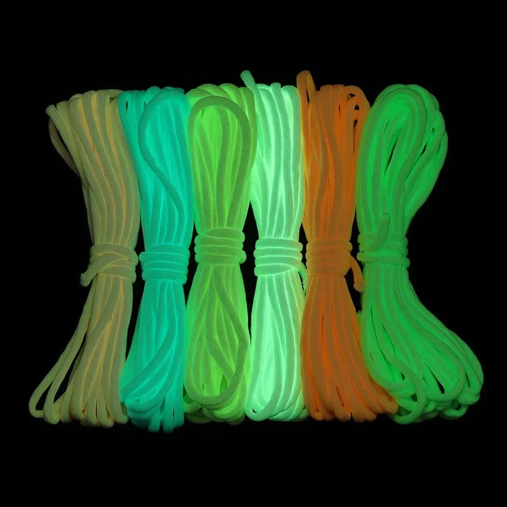 Luminous Rope 9 Strands 4mm Fluorescent Paracord Nylon 550 Tent Cord Outdoor Parachute Camping Lanyard Survival Glow In The Dark 250611
