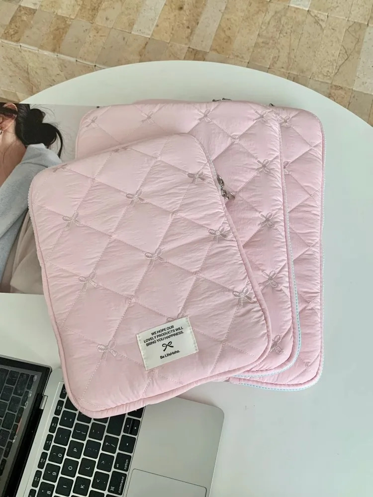 Cute bow Laptop Sleeve Bag 11 13 14 15.6 Inch For Air13 Pro15 16 Ipad10.5/10.9/11 Notebook Storage Pouch 250605