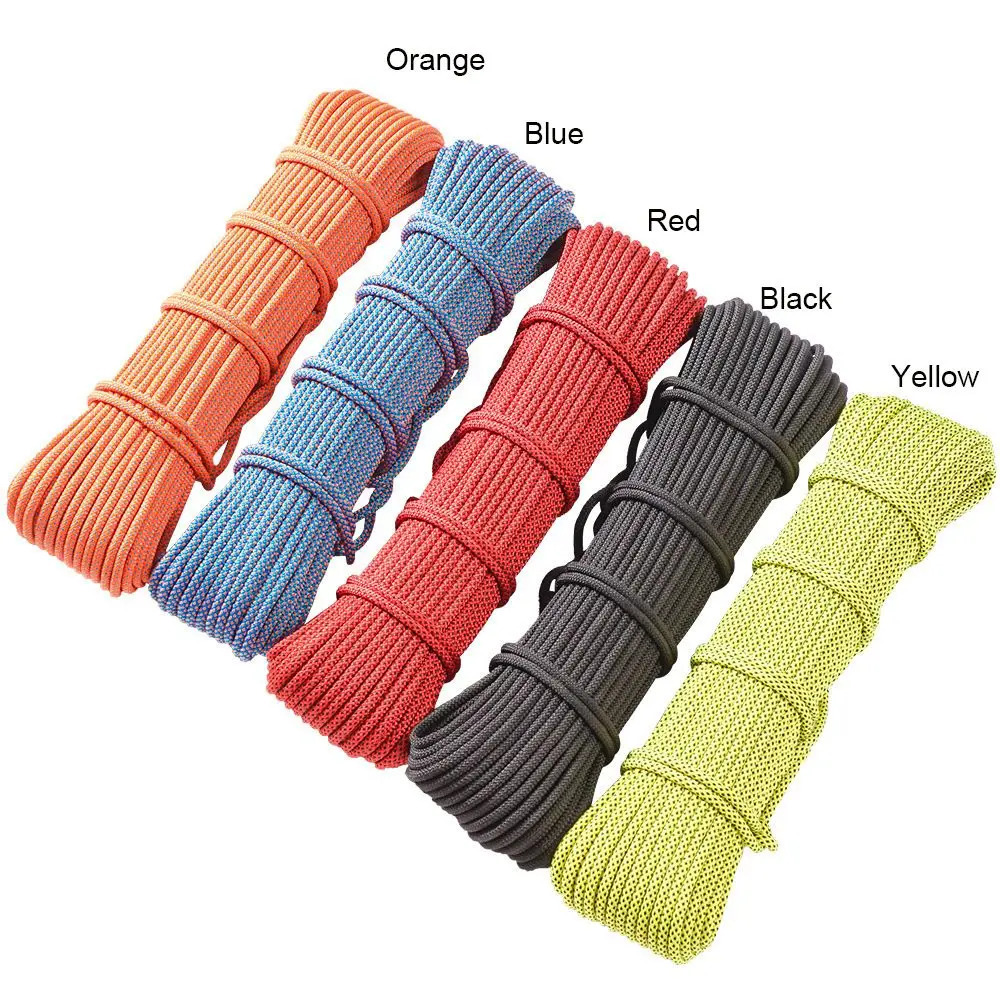 10m Outdoor 6mm Tree Rock Equipment Climbing Rope Emergency Survival Safety Rope Mountaineering Lifeline 250617