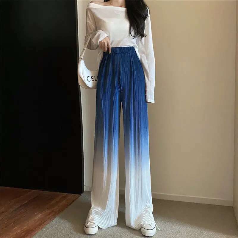 Clothing Elastic Waist Womens Pants Loose Baggy Trousers for Women Long High Wide Leg 90s Original Trends 2025 G Korean Fashion