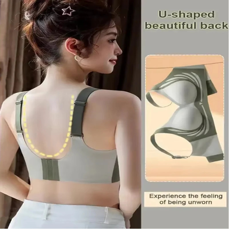 Powerful Push up Seamless Bra Women Gathered Up Wireless Bra Soft Full Coverage Support Adjustable Underwear Anti Sagging Bra 250617