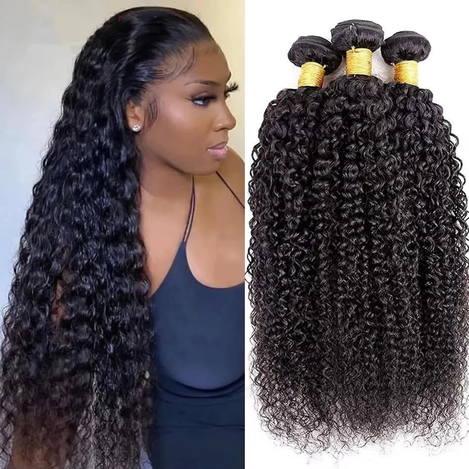 Loose Wave Bundles 30Inch Human Hair Raw Hair Bundles Burmese Curly Double Weft Virgin Hair Extensions Quick Weaving Natural Black 100% Virgin Extensi