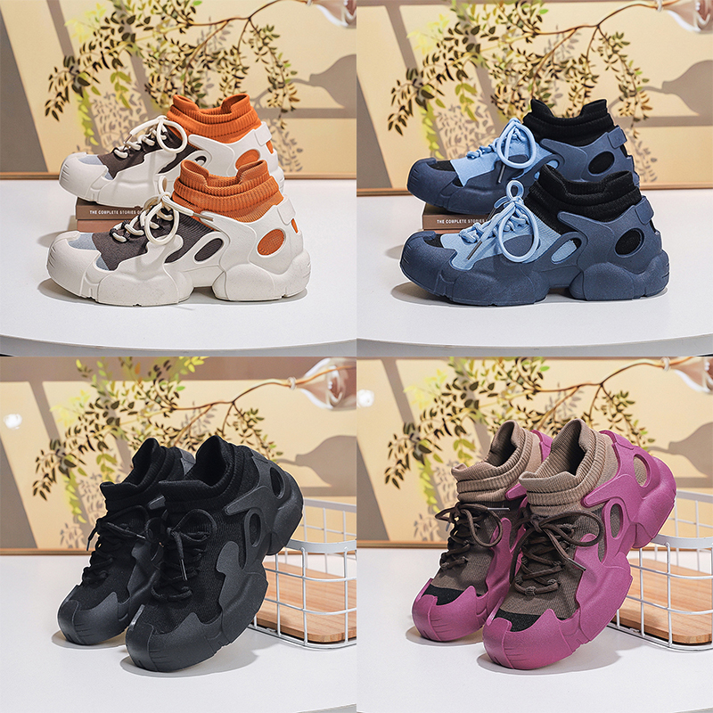 2025 New Designer Shoes platform sneakers womens trainers Mesh breathable socks shoes Trendy Lace Up design Casual Comfortable summer autumn women sho