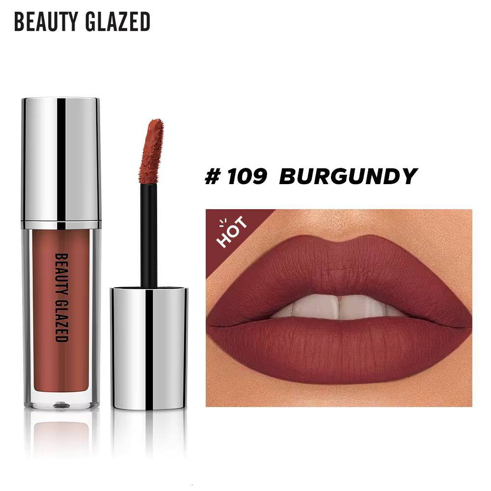BEAUTY GLAZED 24H Long Lasting Liquid Waterproof Lipstick Gloss Makeup Matte Lip Tint Maquiagem Make Up happy
