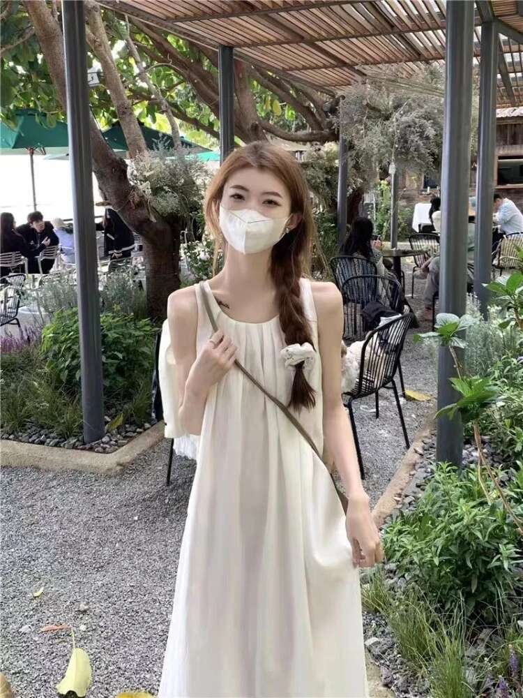 Womens Dress Loose Holiday Female Dresses Beach Birthday Midi Retro Sensual Sexy Trendy One Pieces Aesthetic Harajuku Vintage G