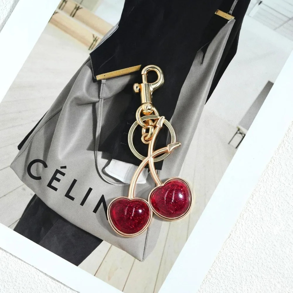 Cherry Keychain for Women Apple Strawberry Bag Charm Key Chain Accessories Gifts Birthday Christmas 250606