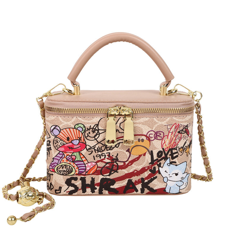 Free Shipping 2025 New Designer Bag Trendy Unique Graffiti Single Shoulder Handbag Large Capacity Fashionable High Quality Shopping Bag