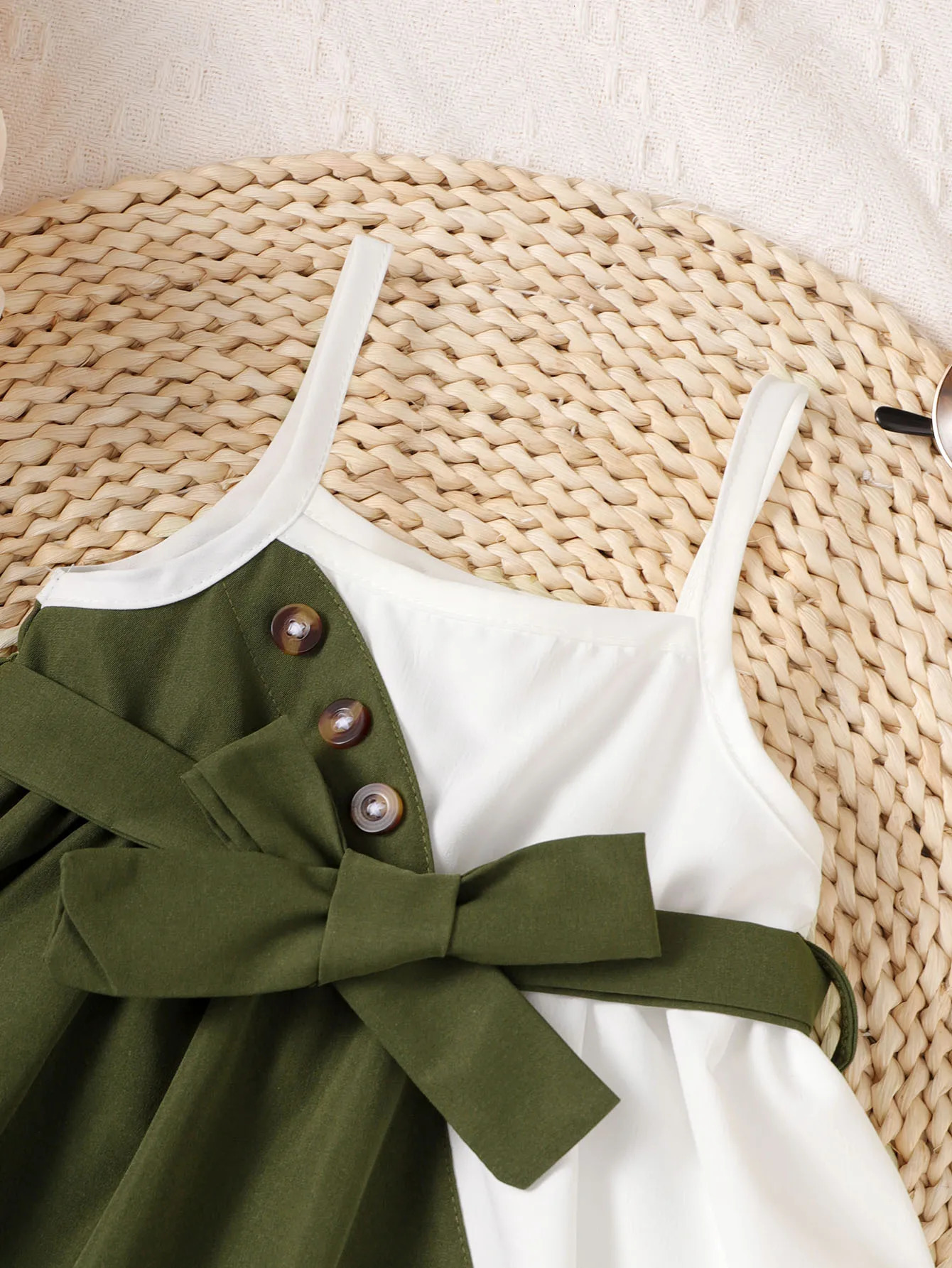 0-3 Year old Cute Baby Girl Suspender Color Blocked Lace up Dress Toddler Baby girl Summer Casual Dress 250617