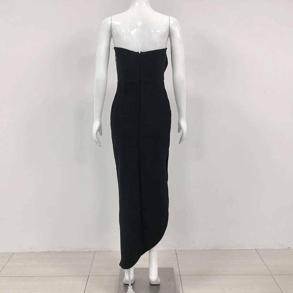 New Slim Fit Strapless Long Women's Large Floral Summer Bandage Dress