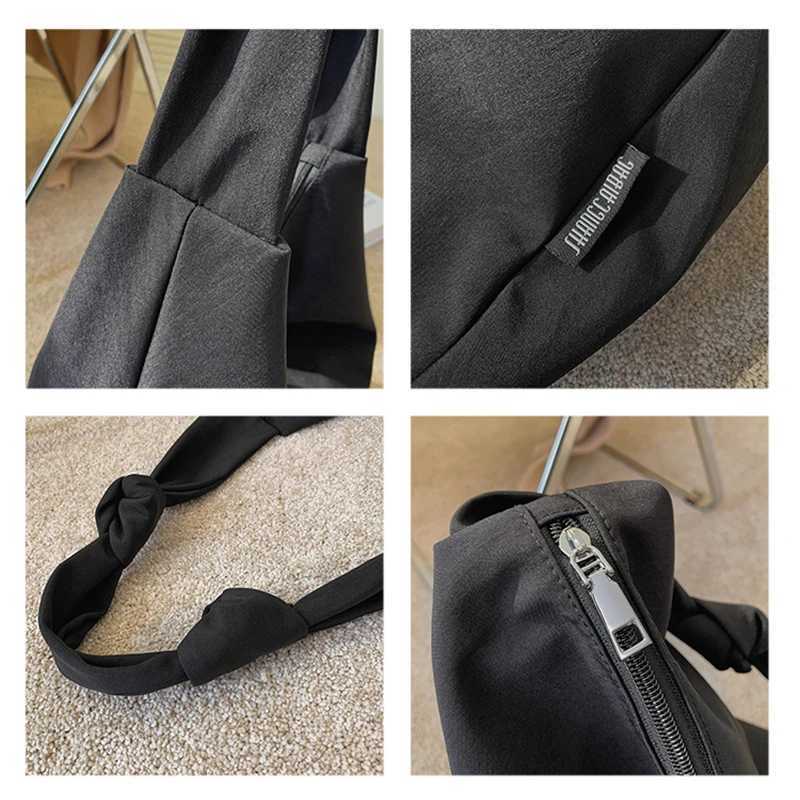 Pure Color Nylon Big Tote Bags for Women 2021 New Shoulder Shopping Bag Waterproof Fabric Handbags Simple Fashion Hobo Bolso Z250617