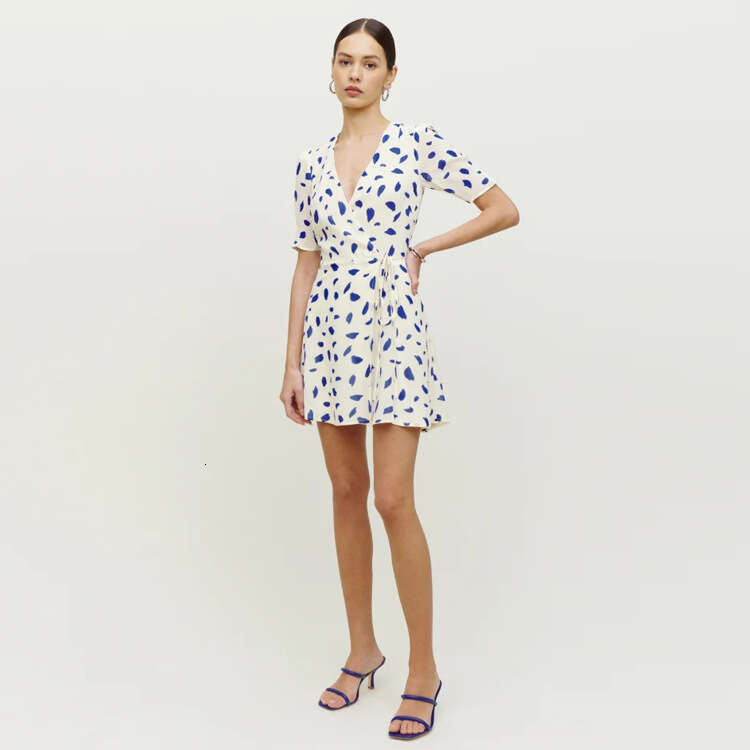 Beach Dress Women Designer Clothing Long Dress Special Offer N429 Summer 2025 Printed Short Slim Tea French Style Womens Dress