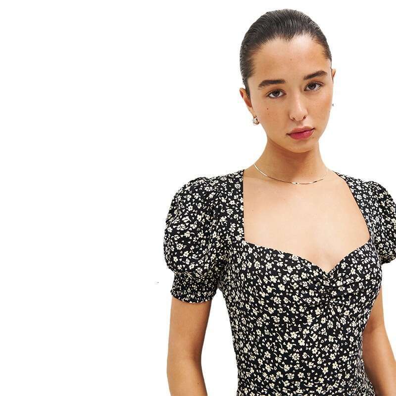 June Maxi Dress for Women Plus Size Dresses 120#ref Rayon Liu Yifei Same Xu Hongdou Floral Dress 2025 Summer New French Style