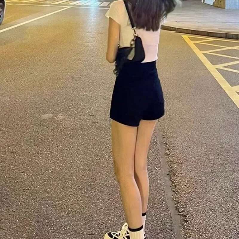 Streetwear Female Short Jeans Pants Tight With Waist Pocket Skinny Womens Denim Shorts Wide Booty Aesthetic XXL Casual Youthful