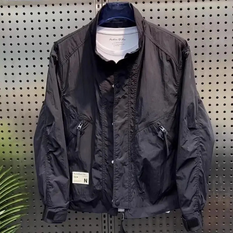 Workwear Jacket Mens Casual Versatile Trend Spring Collar Assault Jacket Mens Hooligan Handsome Youth Trendy Top 250617