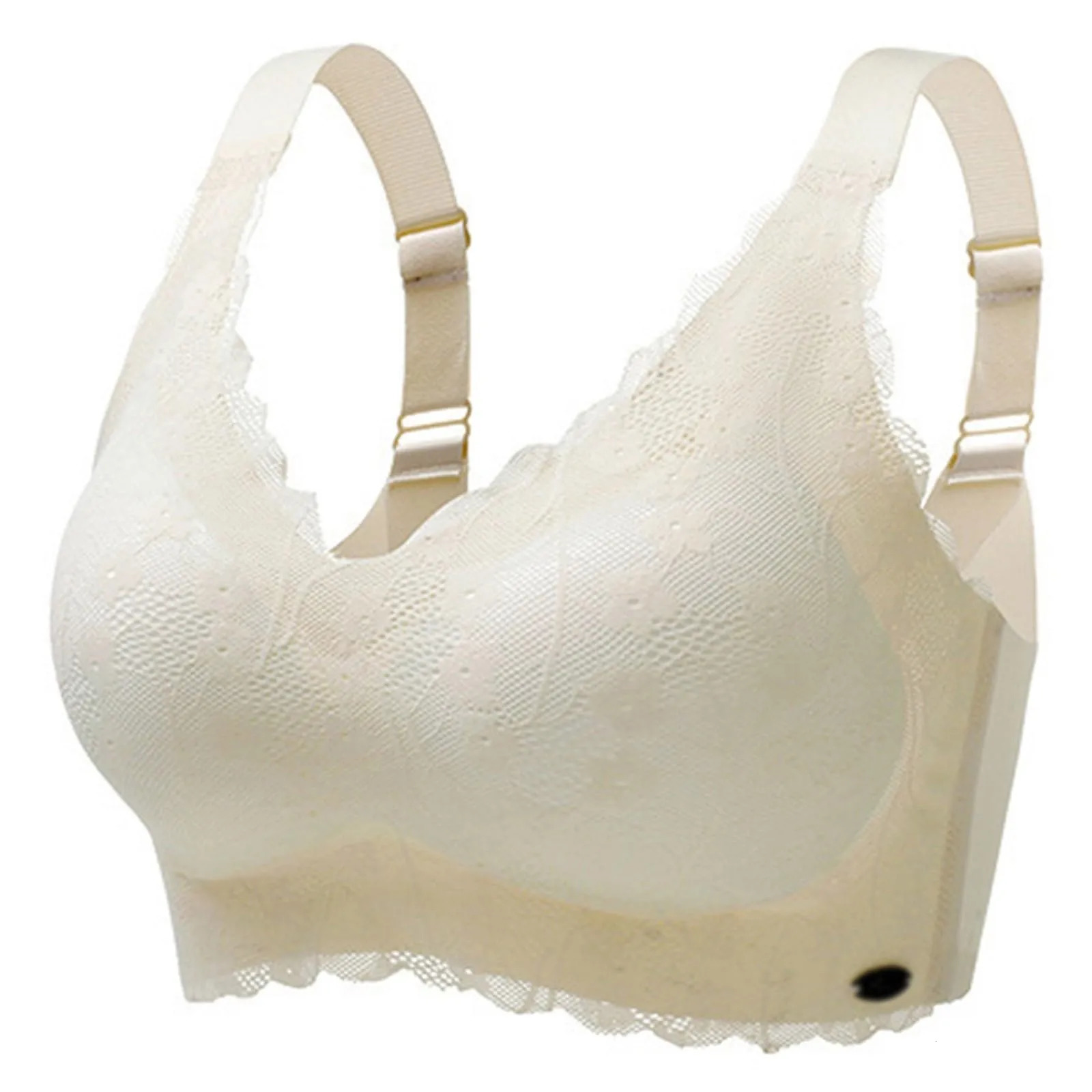 Women Full Coverage Lace Bra Seamless Push Up Bras Anti-Sagging Sports Large Breast Fixed Cup Underwear Plus Size Lingerie 250617