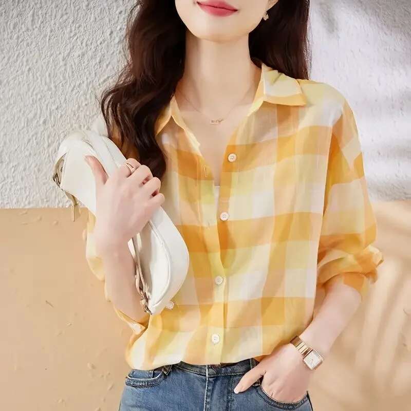 Shirts Blouses for Women Chiffon Woman Top Summer Full Long Sleeve Elegant Luxury Basic S High Quality Novelty 2025 Fashion M