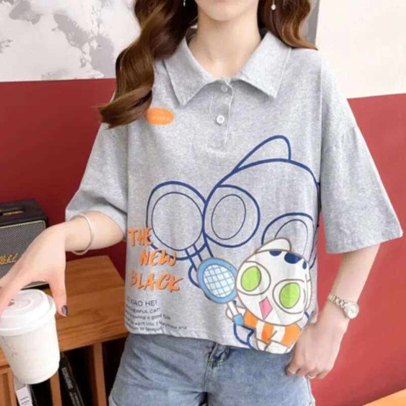 Summer Outfit Womens Polo Shirts Graphic Female Tee Original Fashion 2025 Polyester Pretty Korean Style Clothing New T-shirts