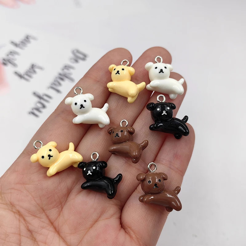 10pcs Fashion Small Puppy Dog Charms Floating Little Animals Pendant Flatback for Keychain DIY Jewelry Making Findings C313 250609