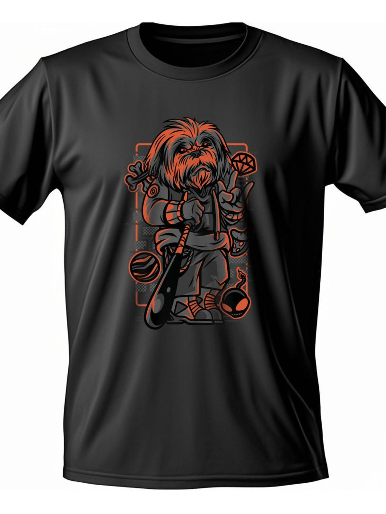 Dongdumaoyi Graphics 180G Short Sleeve Cotton White Adult Men Round Collar S-3Xl T Shirts Black Tiger 7592