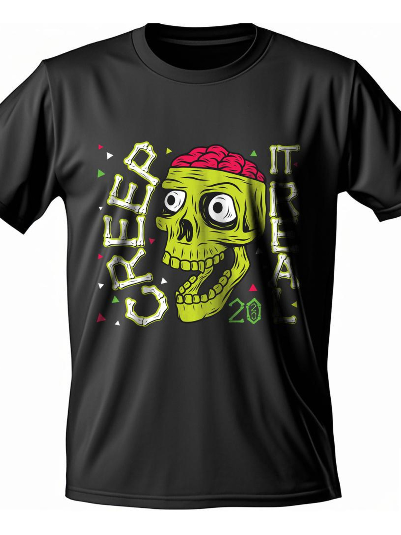 Dongdumaoyi T Shirts Men Short Sleeve Skull White Adult Cotton Black Round Collar S-3Xl Text 180G 8cd7