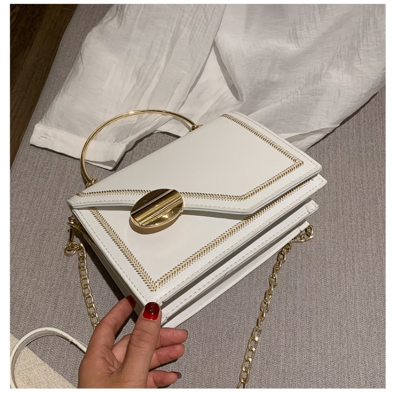 2025 Free Shipping Women's Designer Luxury New Korean Edition Chain Handheld Small Square Bag Cross Shoulder Bag red white